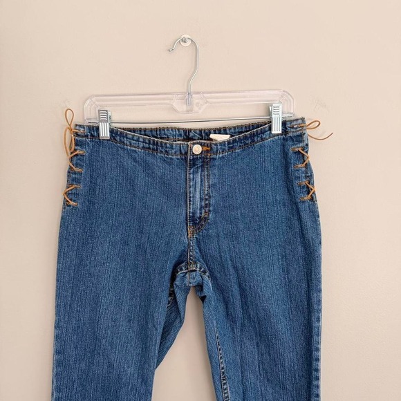 Y2K JORDACHE LOW RISE WESTERN SIDE TIE UP CAPRIS - Picture 4 of 8